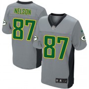 Nike Green Bay Packers 87 Men's Jordy Nelson Elite Grey Shadow Jersey