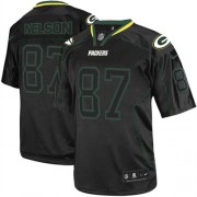 Nike Green Bay Packers 87 Men's Jordy Nelson Elite Lights Out Black Jersey