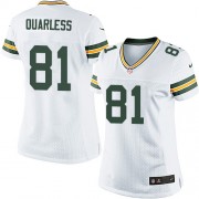 Nike Green Bay Packers 81 Women's Andrew Quarless Elite White Road Jersey