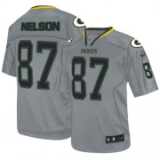 Nike Green Bay Packers 87 Men's Jordy Nelson Game Lights Out Grey Jersey