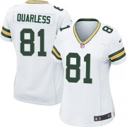 Nike Green Bay Packers 81 Women's Andrew Quarless Game White Road Jersey