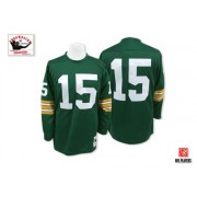 Mitchell and Ness Green Bay Packers 15 Men's Bart Starr Authentic Green Home Throwback Jersey