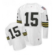 Mitchell and Ness Green Bay Packers 15 Men's Bart Starr Authentic White Road Throwback Jersey