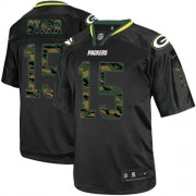 Nike Green Bay Packers 15 Men's Bart Starr Elite Black Camo Fashion Jersey