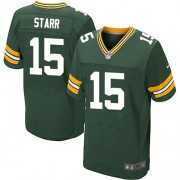 Nike Green Bay Packers 15 Men's Bart Starr Elite Green Team Color Home Jersey
