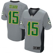 Nike Green Bay Packers 15 Men's Bart Starr Elite Grey Shadow Jersey