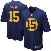 Nike Green Bay Packers 15 Men's Bart Starr Game Navy Blue Alternate Jersey