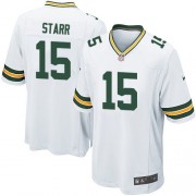 Nike Green Bay Packers 15 Men's Bart Starr Game White Road Jersey