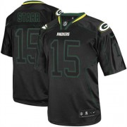 Nike Green Bay Packers 15 Men's Bart Starr Limited Lights Out Black Jersey