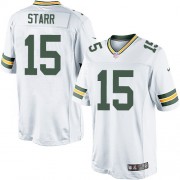 Nike Green Bay Packers 15 Men's Bart Starr Limited White Road Jersey