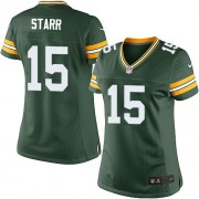 Nike Green Bay Packers 15 Women's Bart Starr Elite Green Team Color Home Jersey