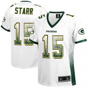 Nike Green Bay Packers 15 Women's Bart Starr Game White Drift Fashion Jersey