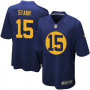 Nike Green Bay Packers 15 Youth Bart Starr Limited Navy Blue Alternate Jersey