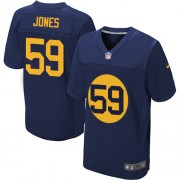 Nike Green Bay Packers 59 Men's Brad Jones Elite Navy Blue Alternate Jersey