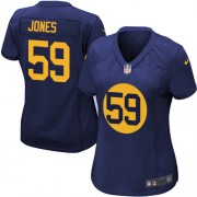 Nike Green Bay Packers 59 Women's Brad Jones Elite Navy Blue Alternate Jersey