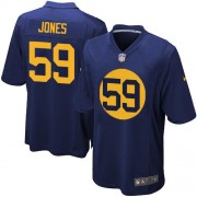 Nike Green Bay Packers 59 Youth Brad Jones Elite Navy Blue Alternate Jersey