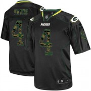 Nike Green Bay Packers 4 Men's Brett Favre Elite Black Camo Fashion Jersey