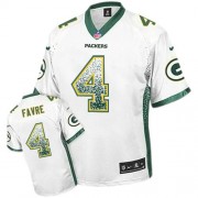 Nike Green Bay Packers 4 Men's Brett Favre Elite White Drift Fashion Jersey