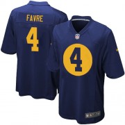 Nike Green Bay Packers 4 Men's Brett Favre Game Navy Blue Alternate Jersey