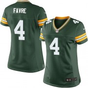 Nike Green Bay Packers 4 Women's Brett Favre Elite Green Team Color Home Jersey