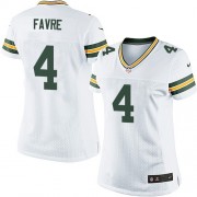 Nike Green Bay Packers 4 Women's Brett Favre Elite White Road Jersey