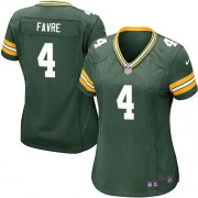 Nike Green Bay Packers 4 Women's Brett Favre Game Green Team Color Home Jersey