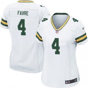 Nike Green Bay Packers 4 Women's Brett Favre Game White Road Jersey