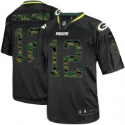 Nike Green Bay Packers 12 Men's Aaron Rodgers Elite Black Camo Fashion Jersey