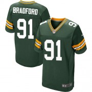 Nike Green Bay Packers 91 Men's Carl Bradford Elite Green Team Color Home Jersey