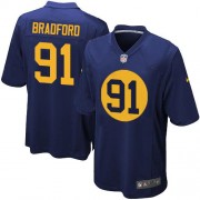 Nike Green Bay Packers 91 Men's Carl Bradford Game Navy Blue Alternate Jersey