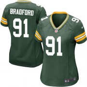 Nike Green Bay Packers 91 Women's Carl Bradford Game Green Team Color Home Jersey