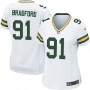 Nike Green Bay Packers 91 Women's Carl Bradford Game White Road Jersey