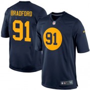 Nike Green Bay Packers 91 Youth Carl Bradford Elite Navy Blue Alternate Jersey