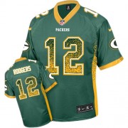 Nike Green Bay Packers 12 Men's Aaron Rodgers Elite Green Drift Fashion Jersey