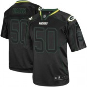 Nike Green Bay Packers 50 Men's A.J. Hawk Elite Lights Out Black Jersey