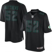 Nike Green Bay Packers 52 Men's Clay Matthews Elite Black Impact Jersey