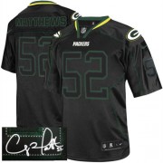 Nike Green Bay Packers 52 Men's Clay Matthews Elite Lights Out Black Autographed Jersey