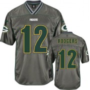 Nike Green Bay Packers 12 Men's Aaron Rodgers Elite Grey Vapor Jersey