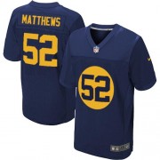 Nike Green Bay Packers 52 Men's Clay Matthews Elite Navy Blue Alternate Jersey