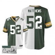 Nike Green Bay Packers 52 Men's Clay Matthews Elite Team/Road Two Tone Autographed Jersey