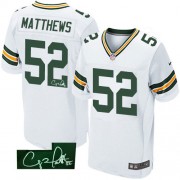 Nike Green Bay Packers 52 Men's Clay Matthews Elite White Road Autographed Jersey