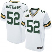 Nike Green Bay Packers 52 Men's Clay Matthews Elite White Road C Patch Jersey
