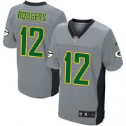 Nike Green Bay Packers 12 Men's Aaron Rodgers Elite Grey Shadow Jersey