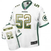 Nike Green Bay Packers 52 Men's Clay Matthews Game White Drift Fashion Jersey