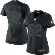 Nike Green Bay Packers 52 Women's Clay Matthews Elite Black Impact Jersey