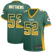Nike Green Bay Packers 52 Women's Clay Matthews Elite Green Drift Fashion Jersey