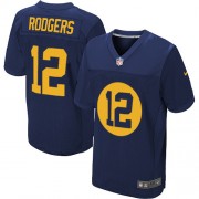 Nike Green Bay Packers 12 Men's Aaron Rodgers Elite Navy Blue Alternate Jersey