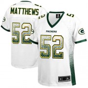 Nike Green Bay Packers 52 Women's Clay Matthews Elite White Drift Fashion Jersey