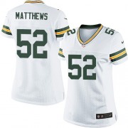 Nike Green Bay Packers 52 Women's Clay Matthews Elite White Road Jersey