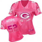 Nike Green Bay Packers 52 Women's Clay Matthews Game Pink Fem Fan Jersey